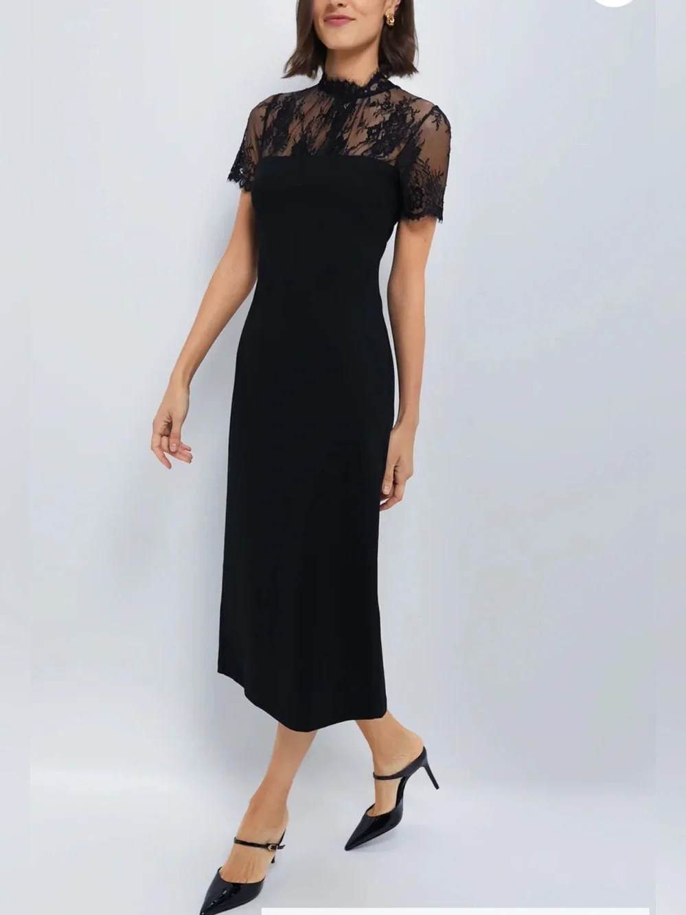 NEW Tuckernuck Hyacinth House Black Lace Agatha Midi Dress Small